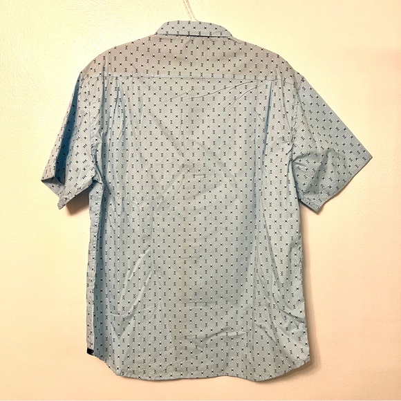 NWT LEVEL TEN COTTON SOFT RELAXED GEOMETRIC PRINT SHIRT SLEEVE BUTTON UP SHIRT - Picture 6 of 13